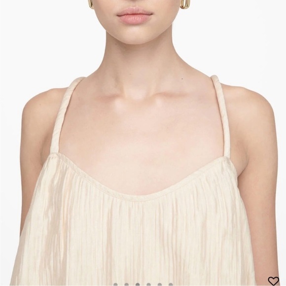 Anine Bing Cream Camisole Top with Delicate Straps - Picture 3 of 10